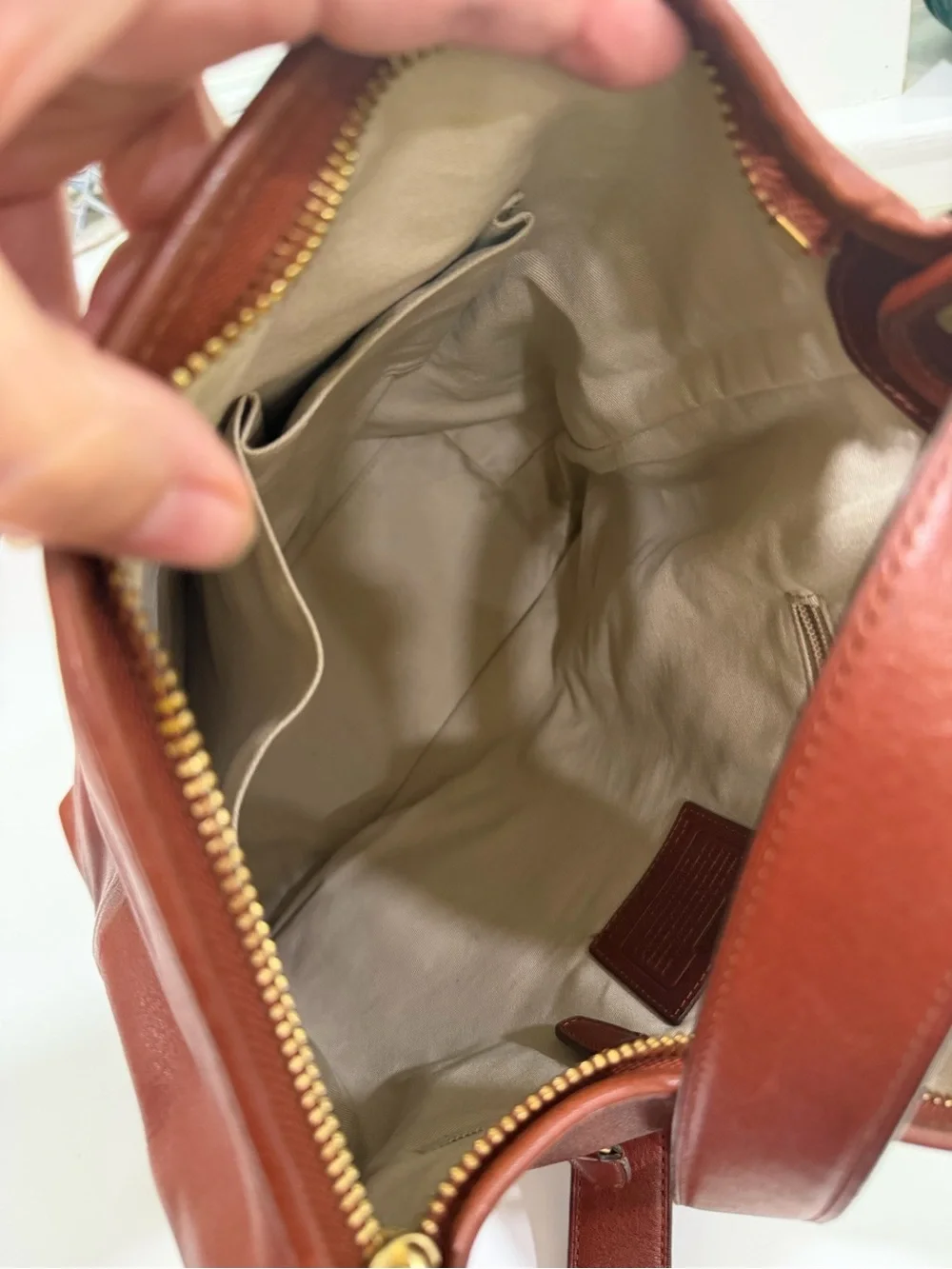Coach Legacy Tassle 19889 Brown Leather Shoulder Bag with Wallet